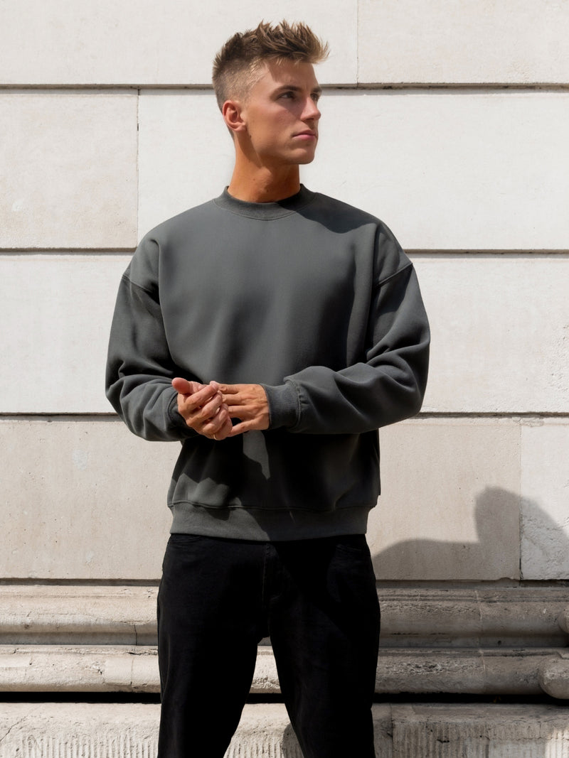 Declan Relaxed Jumper - Khakigrau