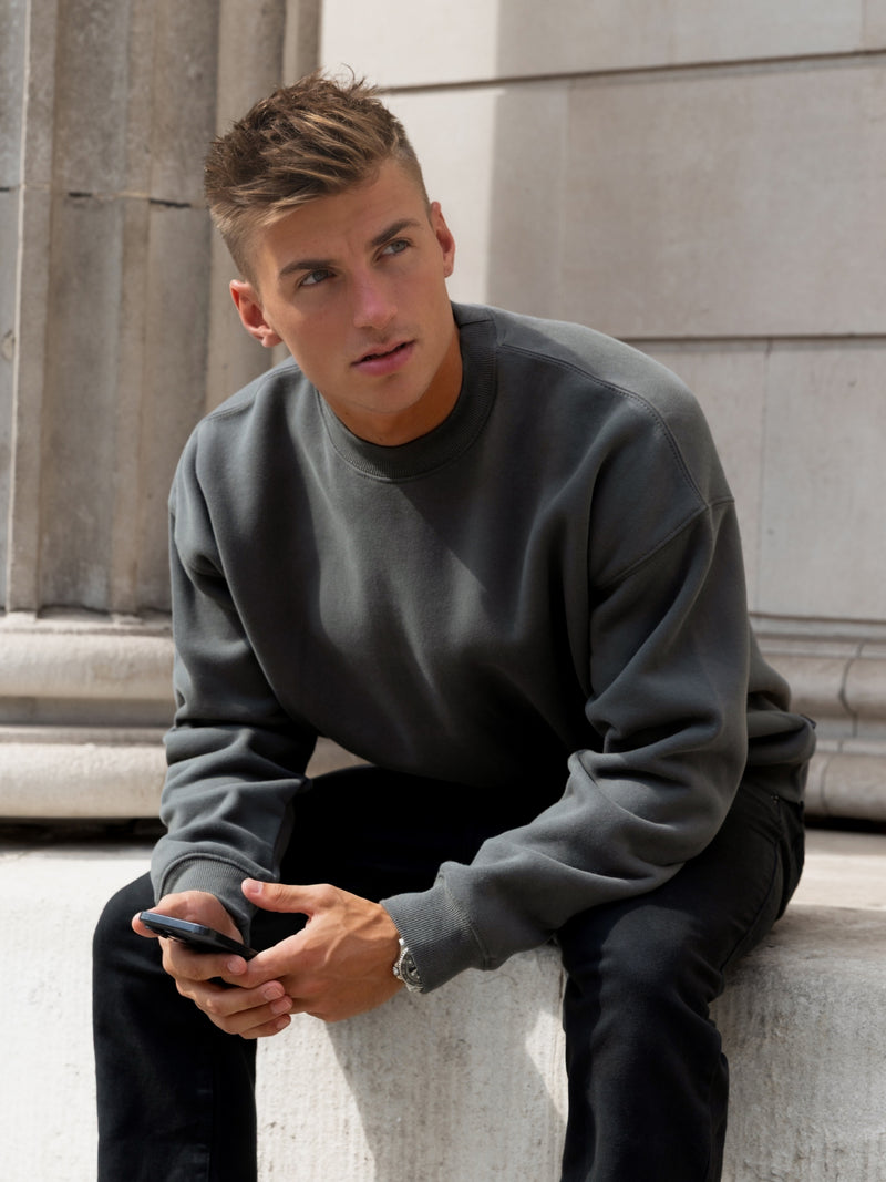 Declan Relaxed Jumper - Khakigrau