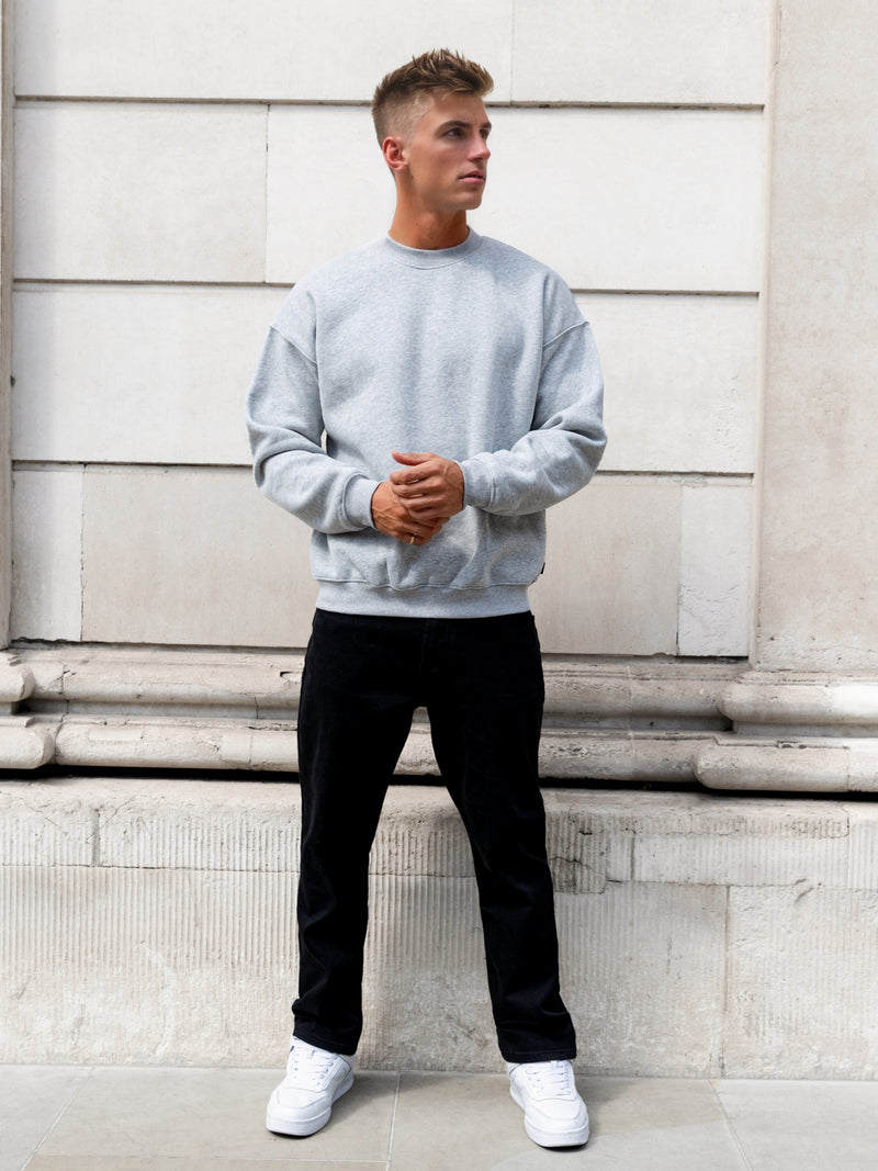 Declan Relaxed Jumper - Mergelgrau