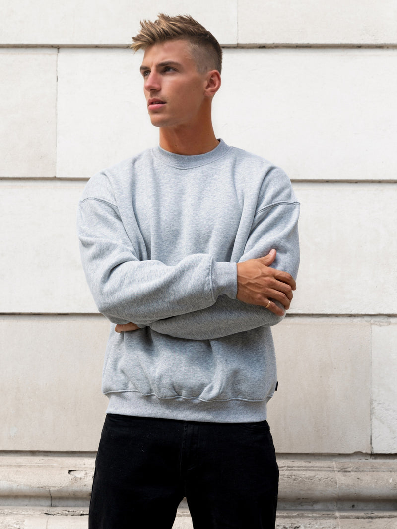 Declan Relaxed Jumper - Mergelgrau