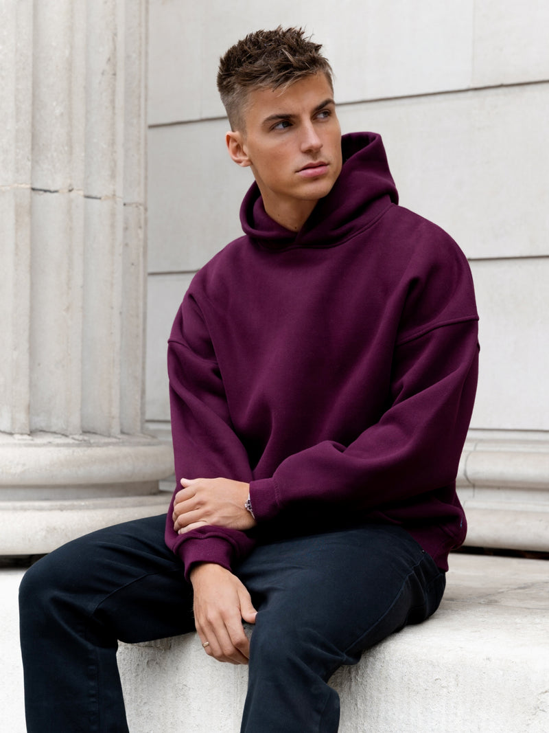 Declan Relaxed Hoodie - Burgund