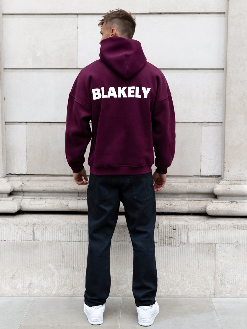 Declan Relaxed Hoodie - Burgund