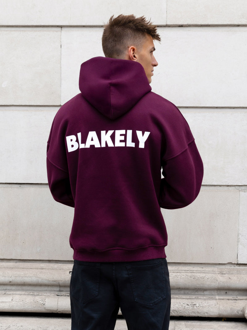 Declan Relaxed Hoodie - Burgund