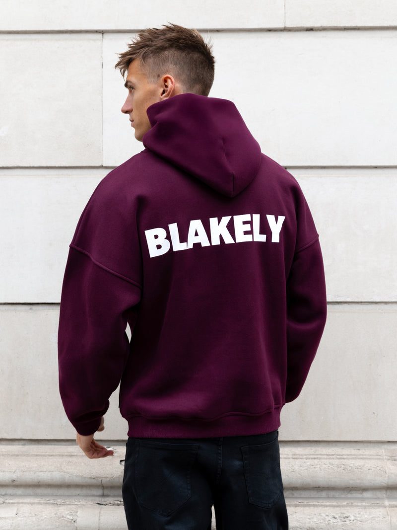 Declan Relaxed Hoodie - Burgund