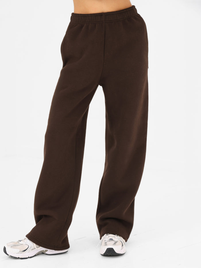Isabel Wide Leg Sweatpants - Koffieboon