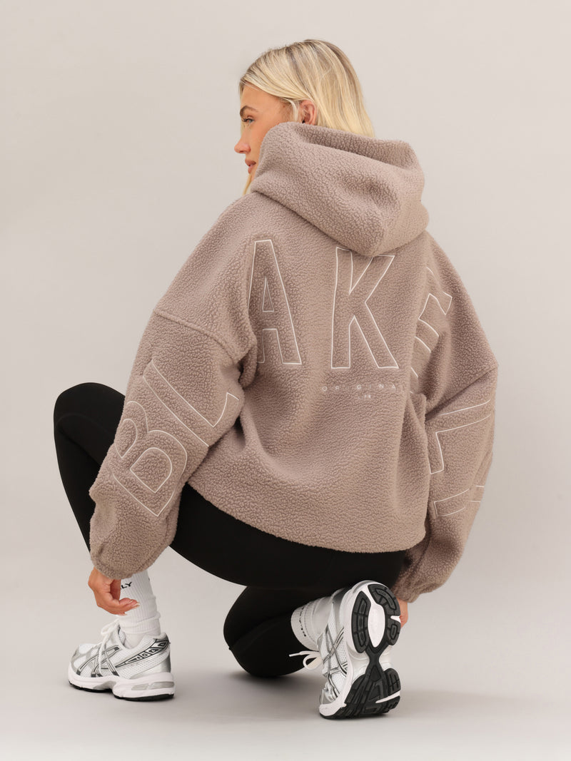 Borg Isabel Oversized Hoodie - Sanftes Braun