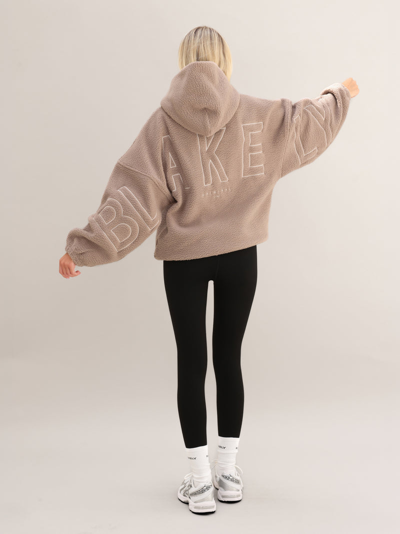 Borg Isabel Oversized Hoodie - Sanftes Braun