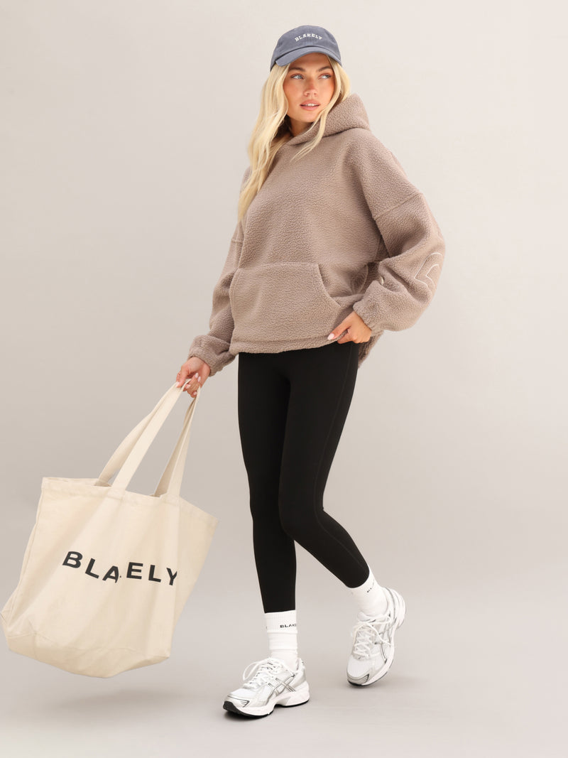 Borg Isabel Oversized Hoodie - Sanftes Braun