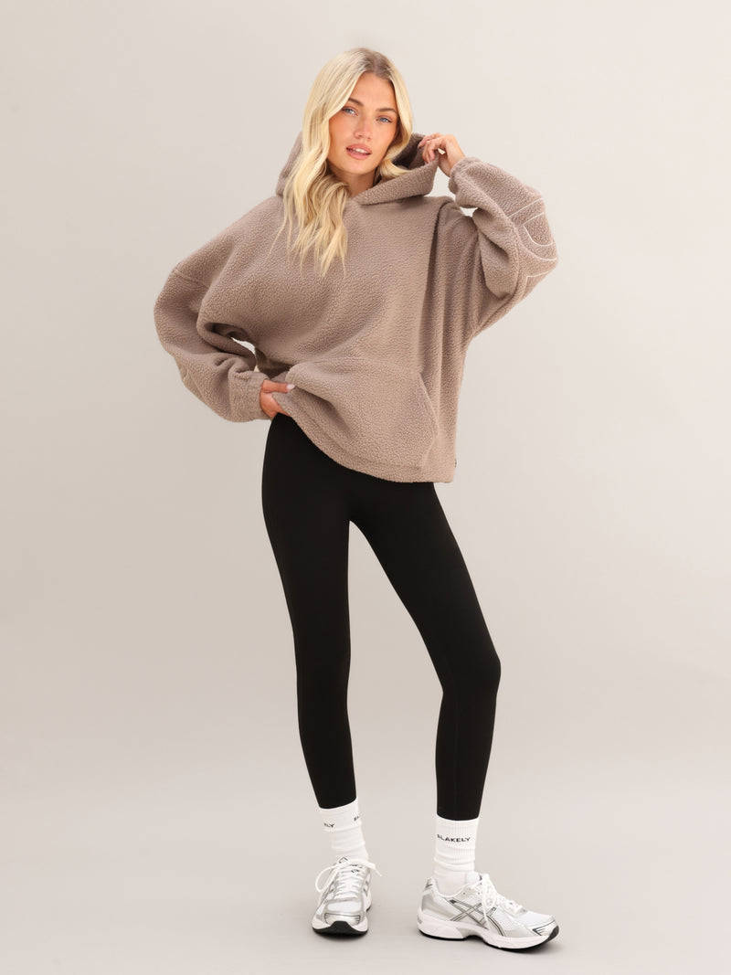 Borg Isabel Oversized Hoodie - Sanftes Braun