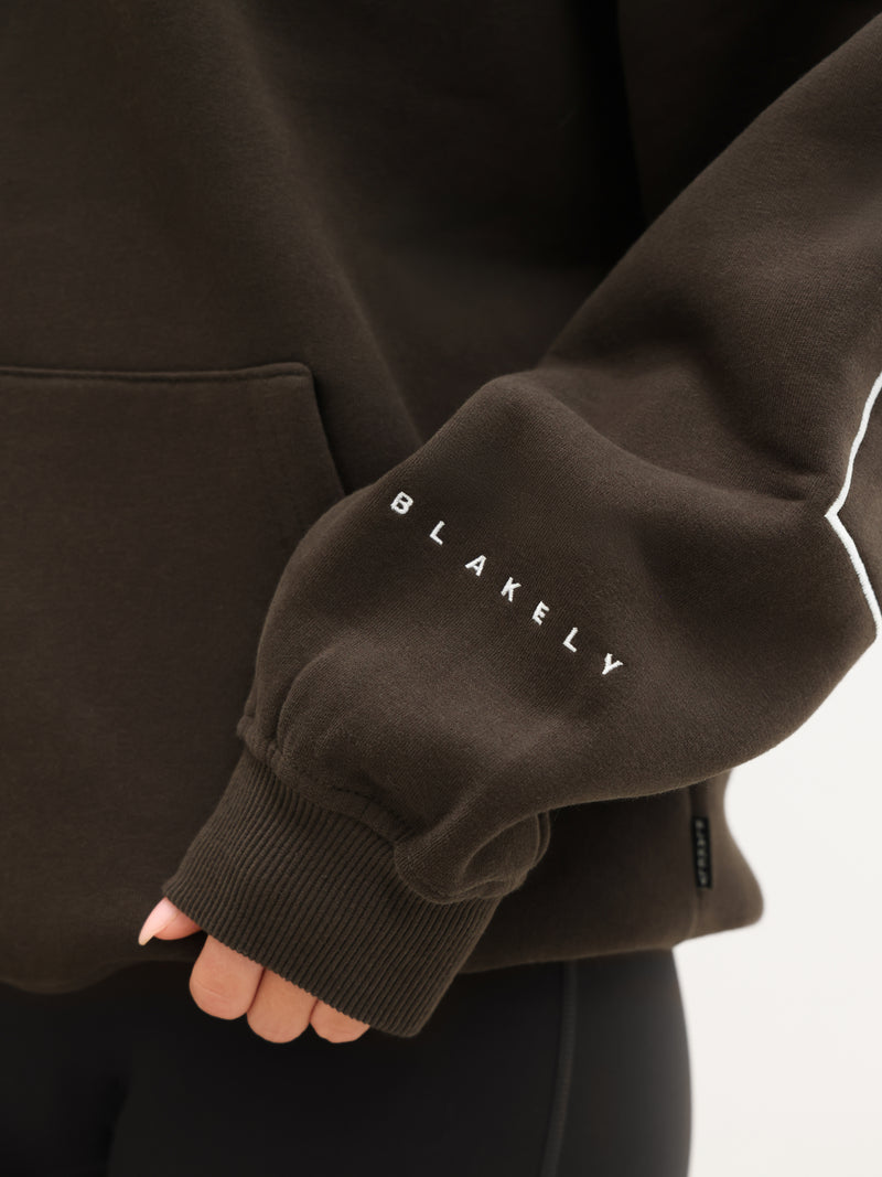 Embroidered Isabel Oversized Hoodie - Diepbruin