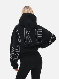 Embroidered Isabel Oversized Hoodie - Black