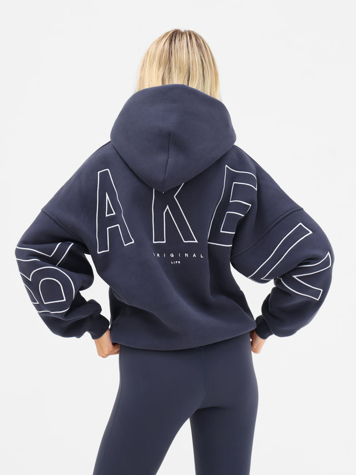 Embroidered Isabel Oversized Hoodie - Echte Marine