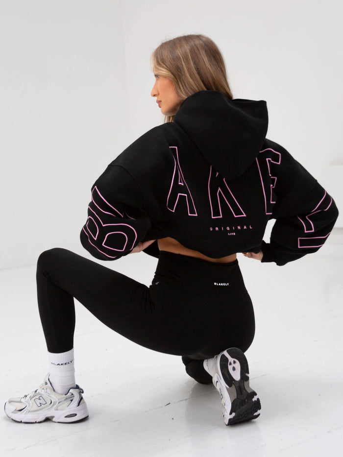 Embroidered Isabel Oversized Hoodie - Ultra Pink