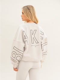 Embroidered Isabel Oversized Jumper - Zacht taupe