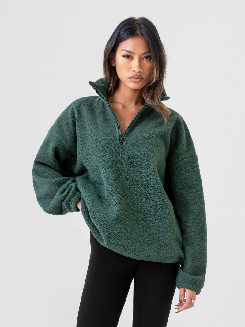 Borg 1/4 Zip Jumper - Green