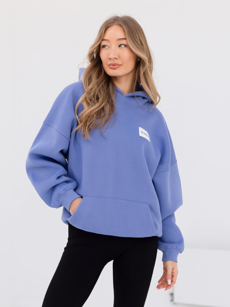 Label Oversized Hoodie - Lilac Blue