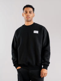 Label Relaxed Jumper - Black