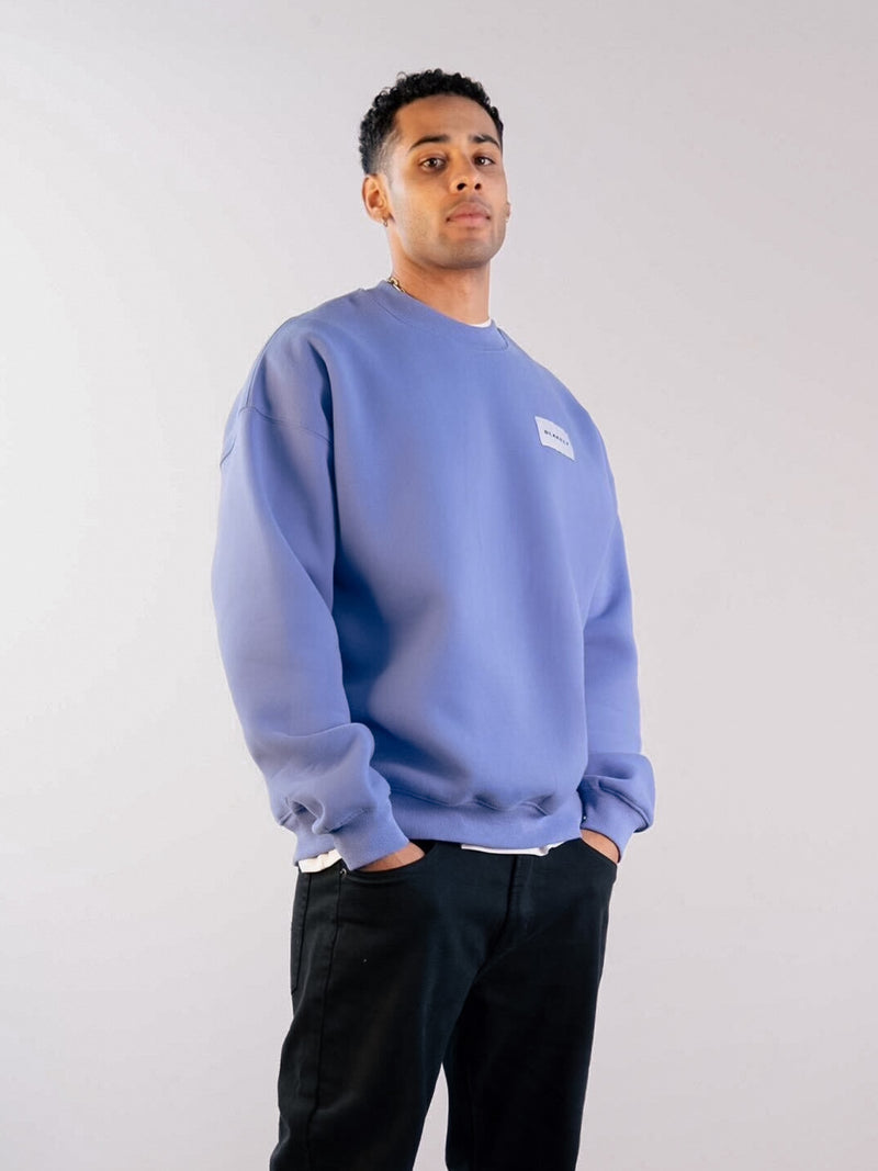 Label Relaxed Jumper - Lilac Blue