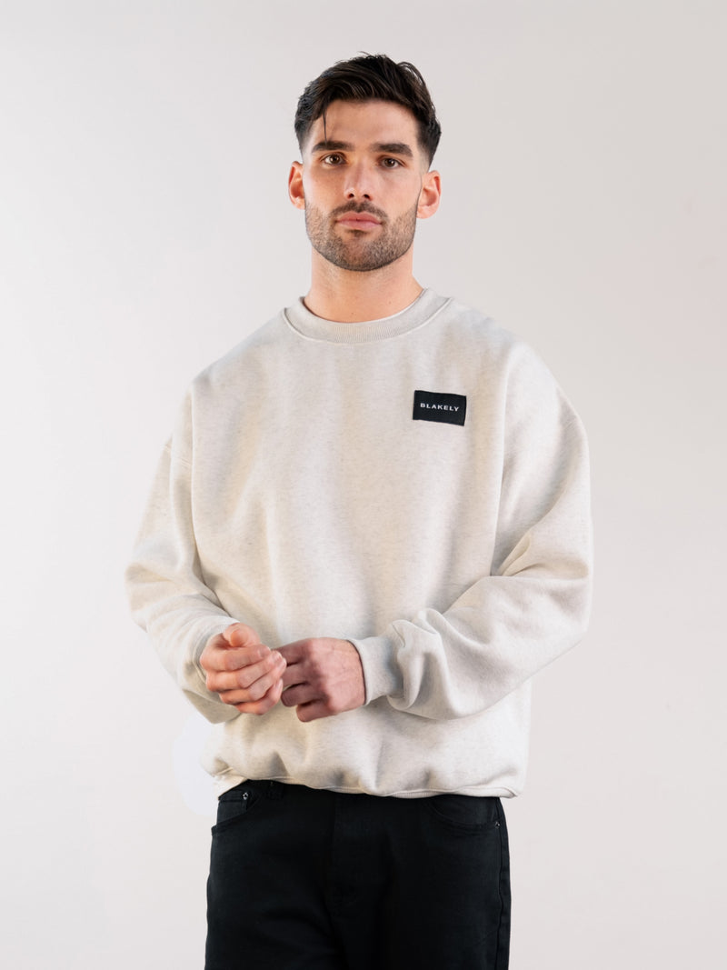 Label Relaxed Jumper - Marl White