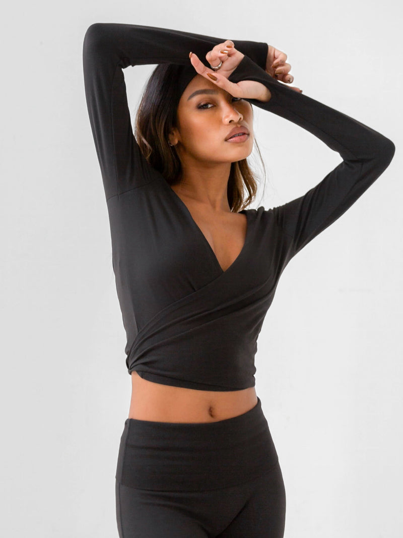 Reform Wrap Top - Black