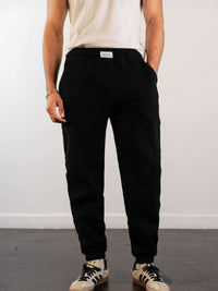 Label Relaxed Sweatpants - Black