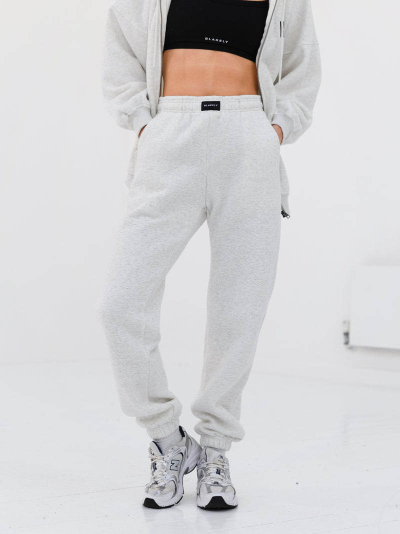 Label Sweatpants - Marl White