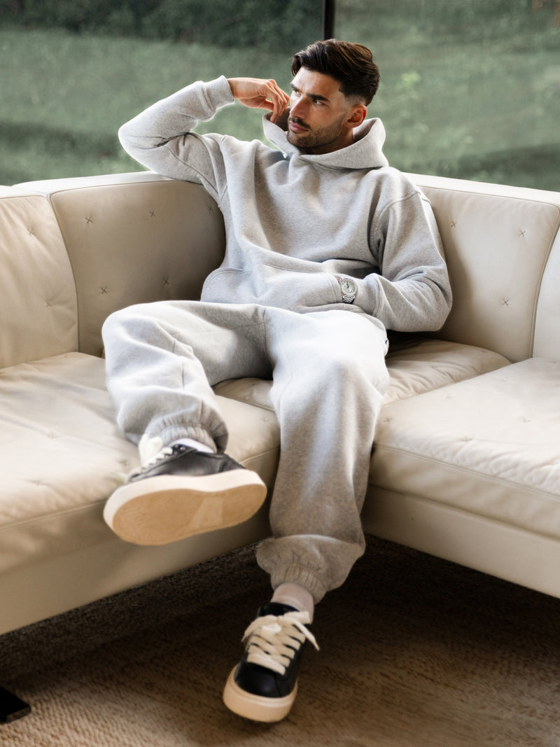 Blakely Basic Relaxed Cuffed Sweatpants - Marl Grey
