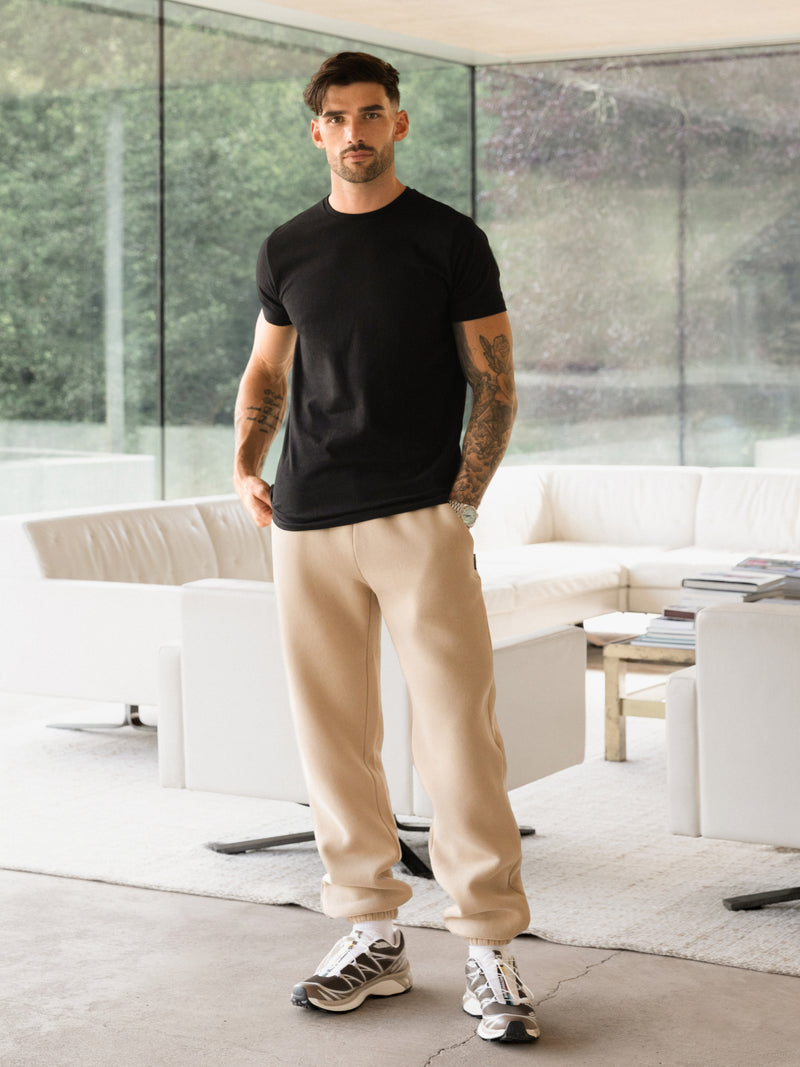 Blakely Basic Relaxed Cuffed Sweatpants - Light Tan