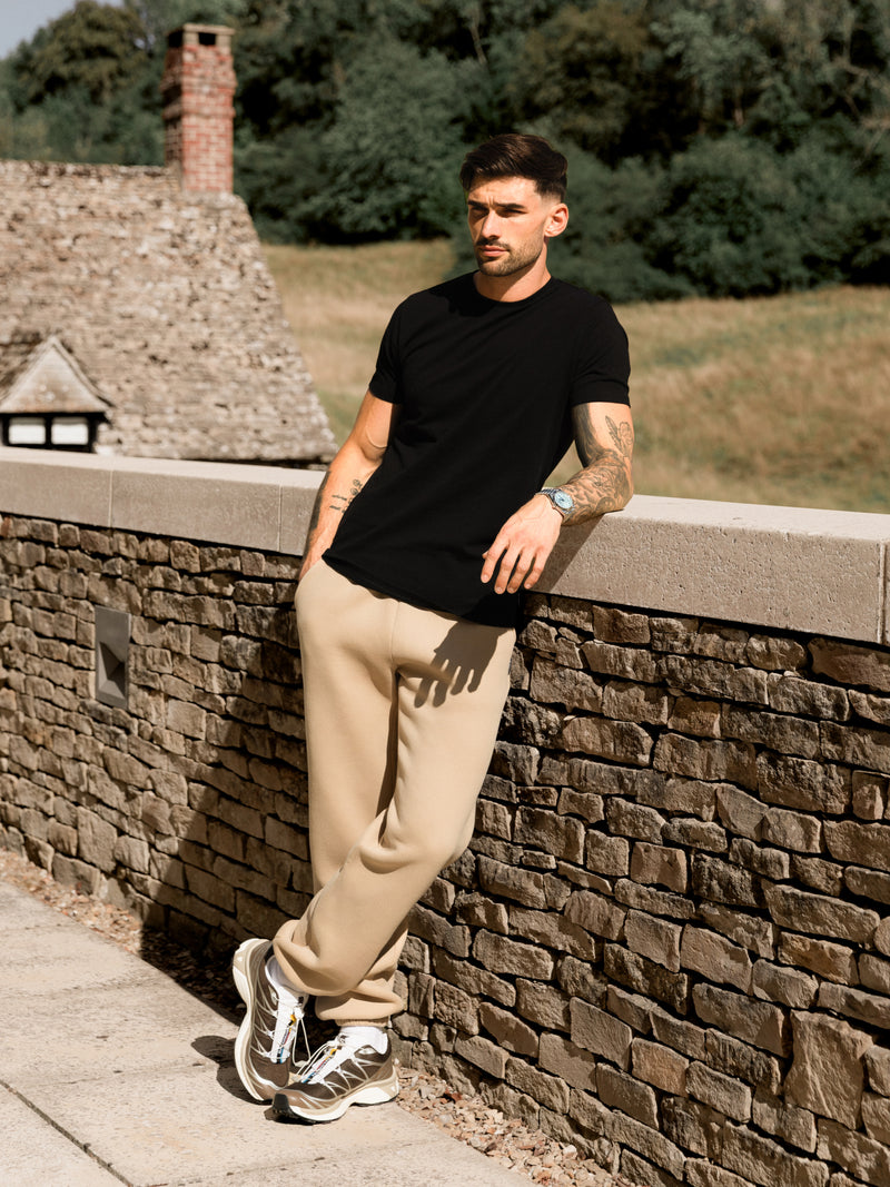 Blakely Basic Relaxed Cuffed Sweatpants - Light Tan
