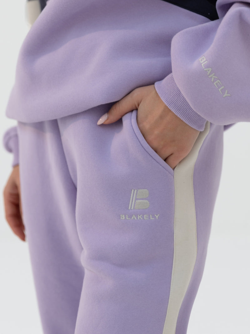 Panel Hoodie & Sweatpants Set - Violet