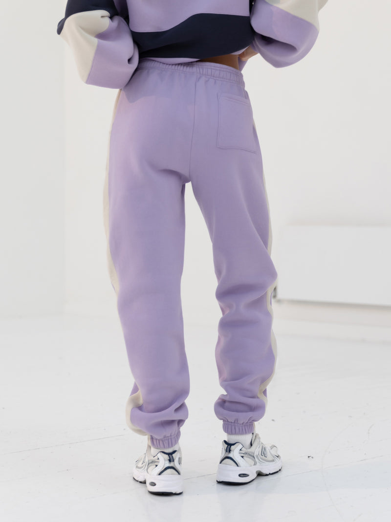 Panel Hoodie & Sweatpants Set - Violet