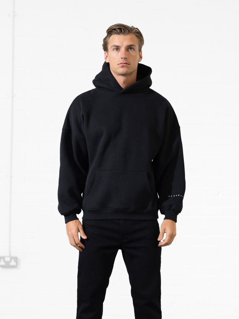 Embroidered Idris Oversized Hoodie - Schwarz