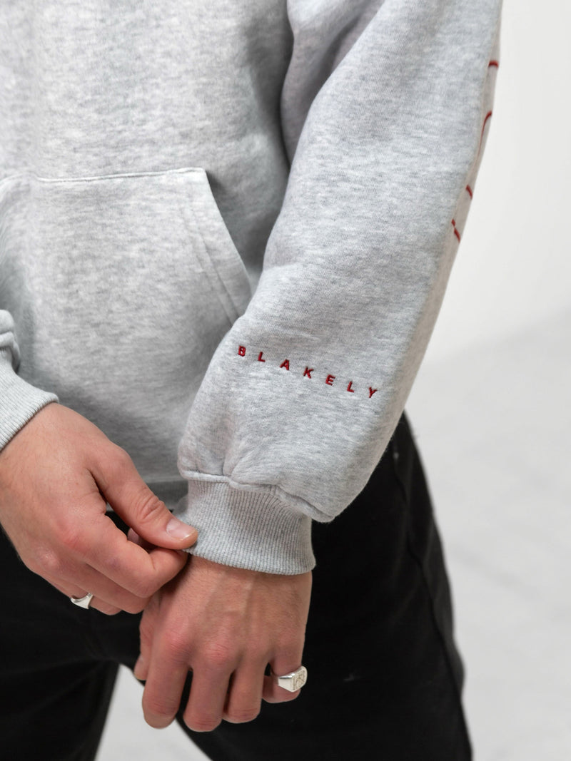 Embroidered Idris Oversized Hoodie - Red