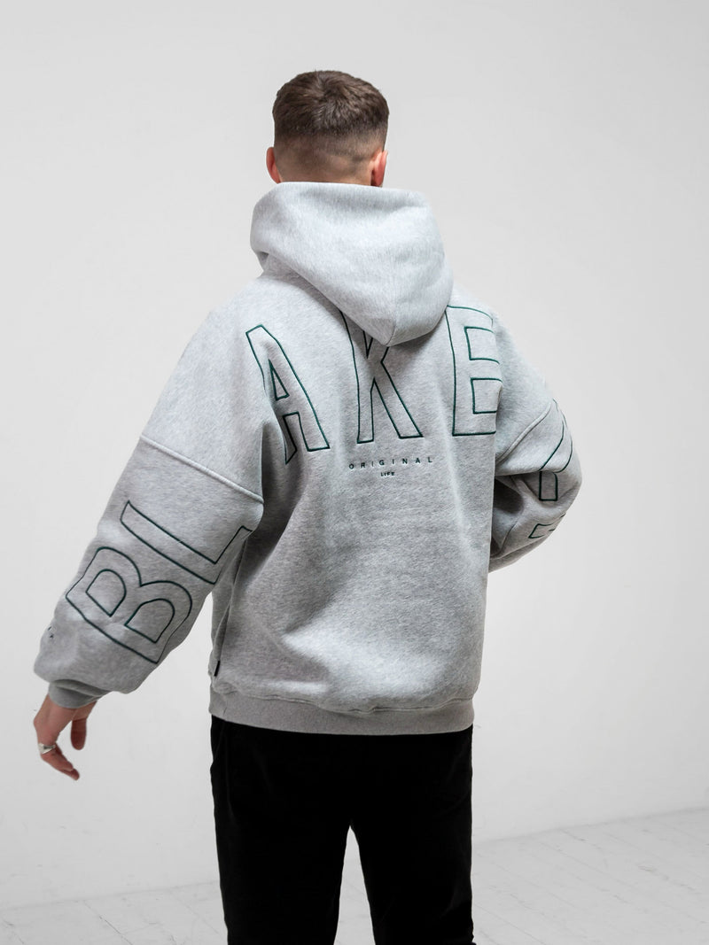 Embroidered Idris Oversized Hoodie - Teal