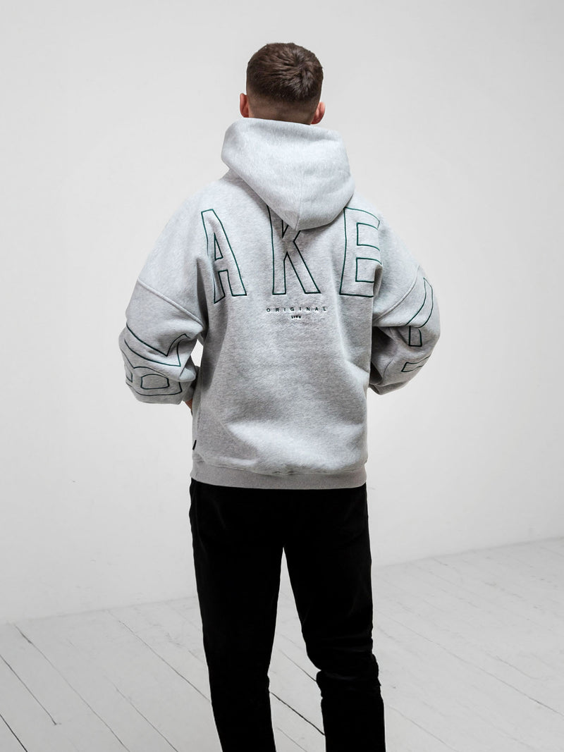 Embroidered Idris Oversized Hoodie - Teal