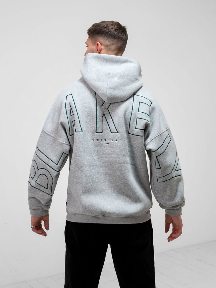 Embroidered Idris Oversized Hoodie - Teal