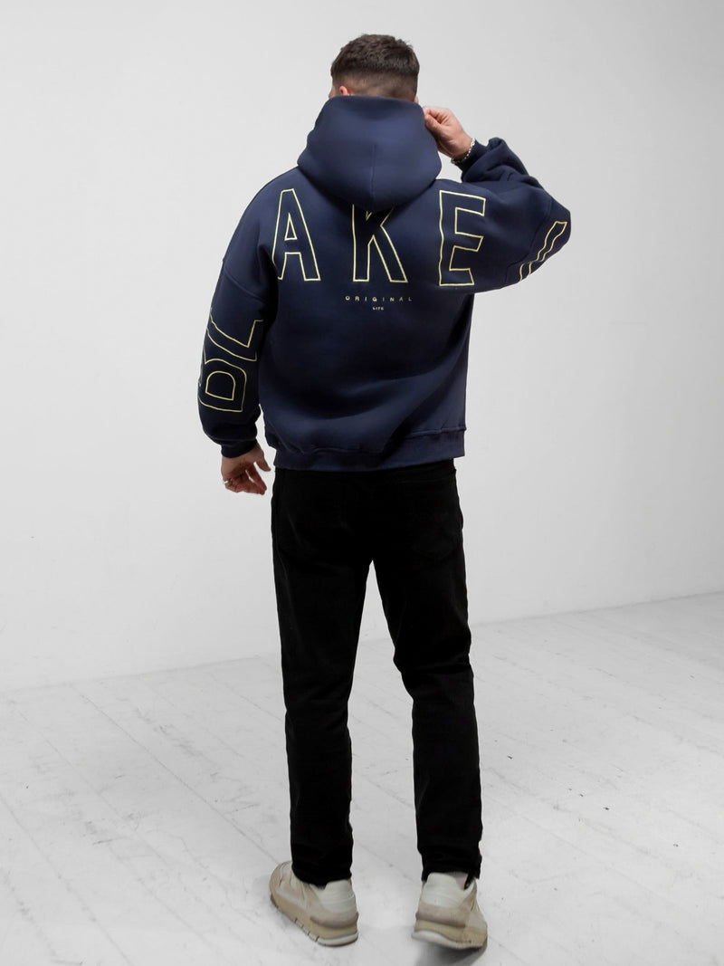 Embroidered Idris Oversized Hoodie - Yellow