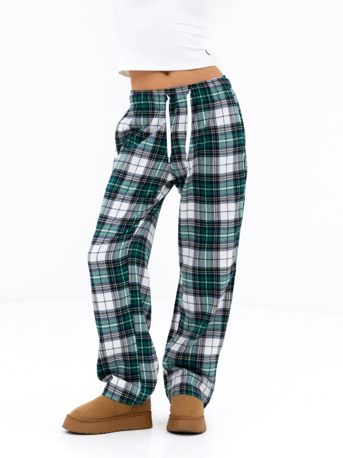 Rue Checked Trousers - Green Check