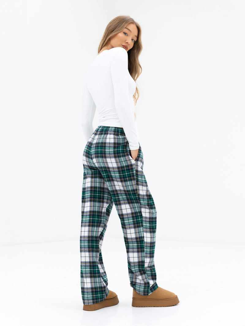 Rue Checked Trousers - Green Check