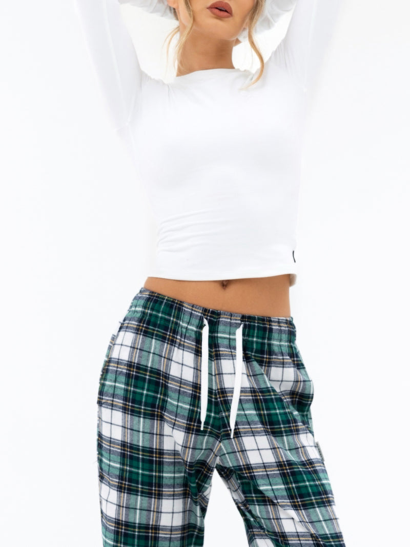 Rue Checked Trousers - Green Check