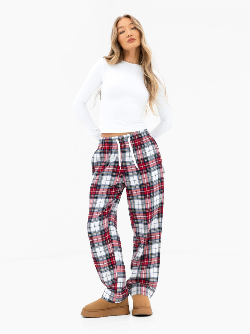 Rue Checked Trousers - Red Check
