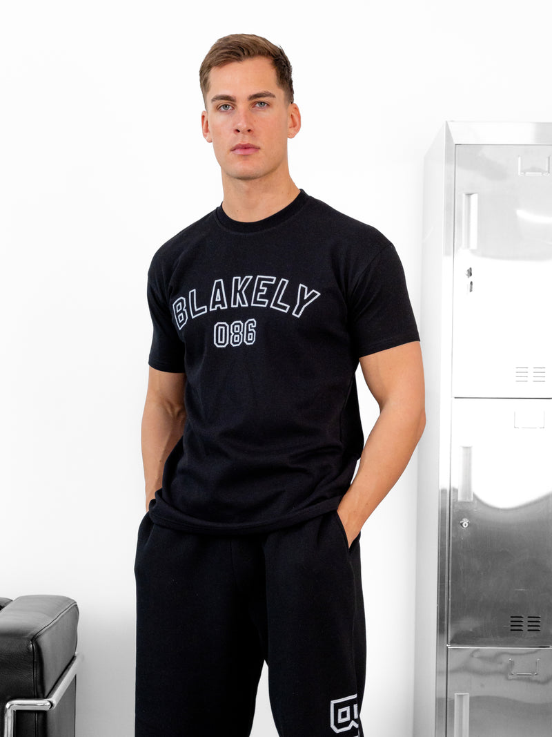 Miles Chain Stitch Relaxed T-Shirt - Black