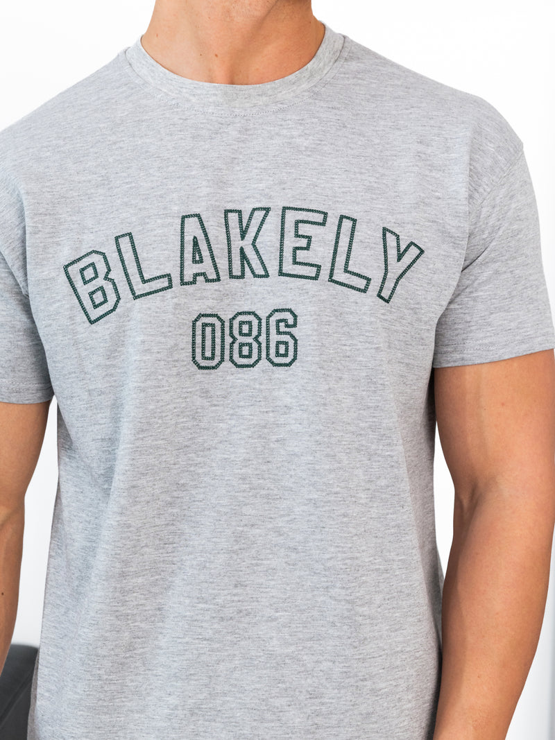 Miles Chain Stitch Relaxed T-Shirt - Marl Grey