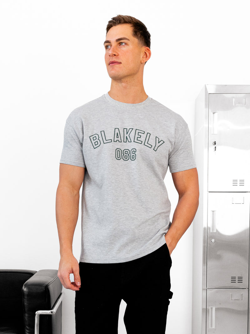 Miles Chain Stitch Relaxed T-Shirt - Marl Grey