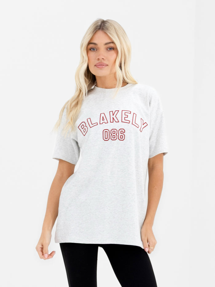 Alexis Chain Stitch Oversized T-Shirt - Mergelweiß