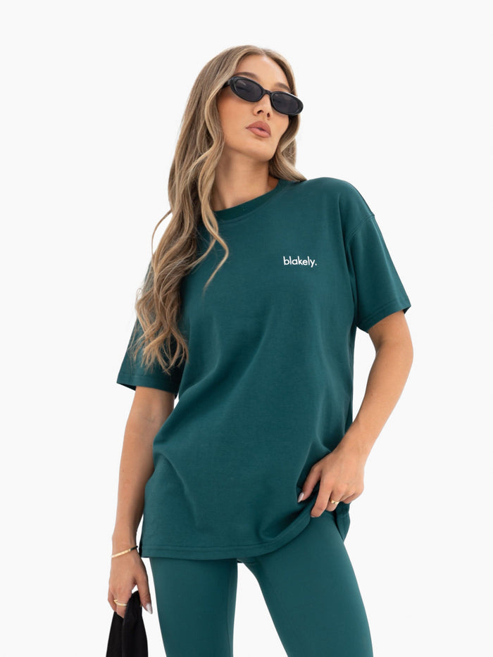 Freya Oversized T-Shirt - Dunkelgrün