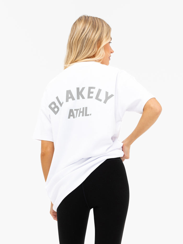 Immani Oversized T-shirt - Flaches Weiß & Meliert grau