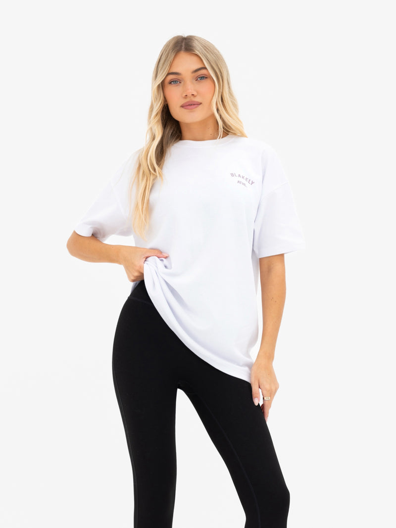 Immani Oversized T-Shirt - Flaches Weiß & Staubiges Flieder