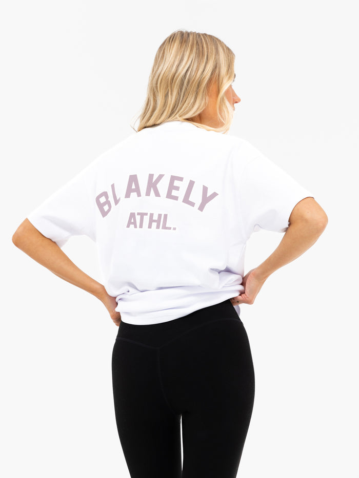 Immani Oversized T-Shirt - Flaches Weiß & Staubiges Flieder