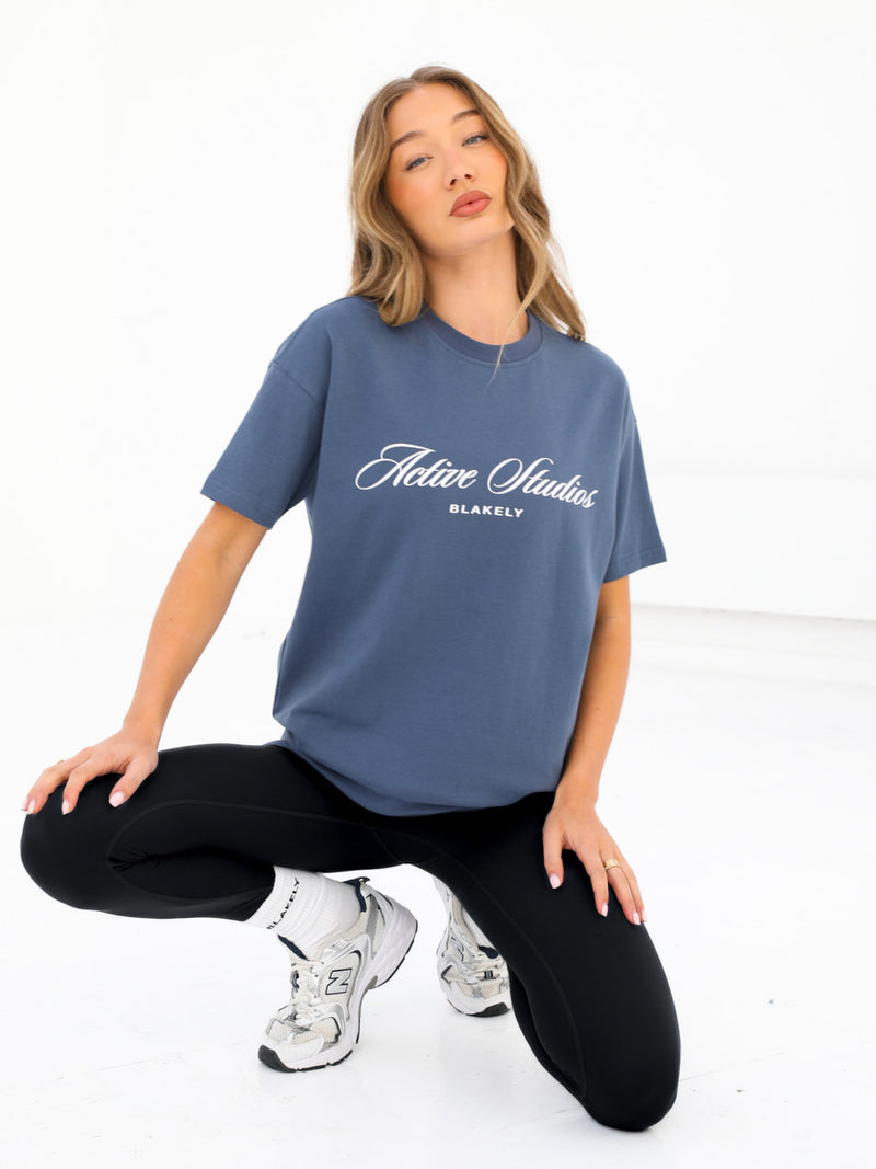 Off Duty Oversized T-Shirt - Steel Blue